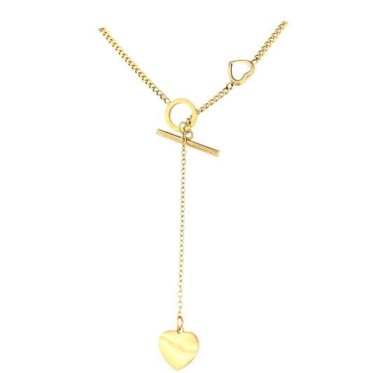 Zylver Y Necklace with Heart Charm for Women - Demi-Fine Collection