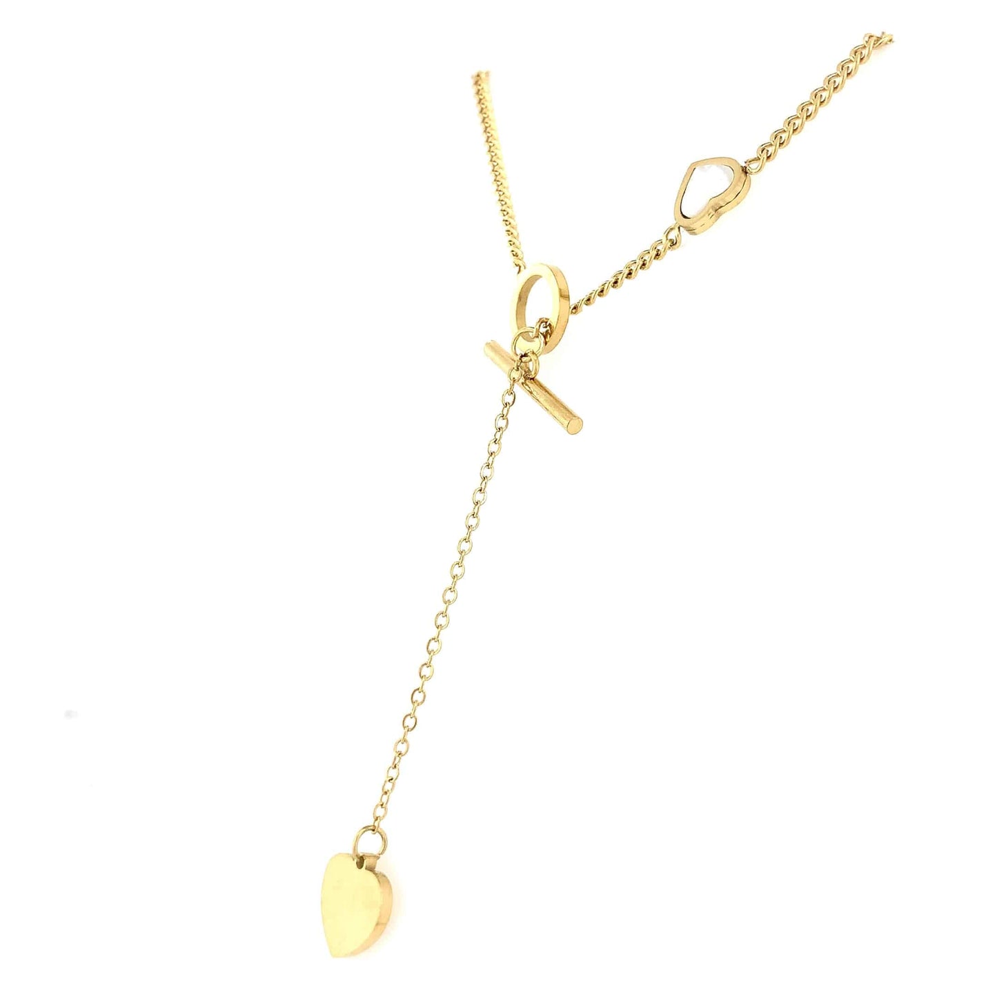 Zylver Y Necklace with Heart Charm for Women - Demi-Fine Collection