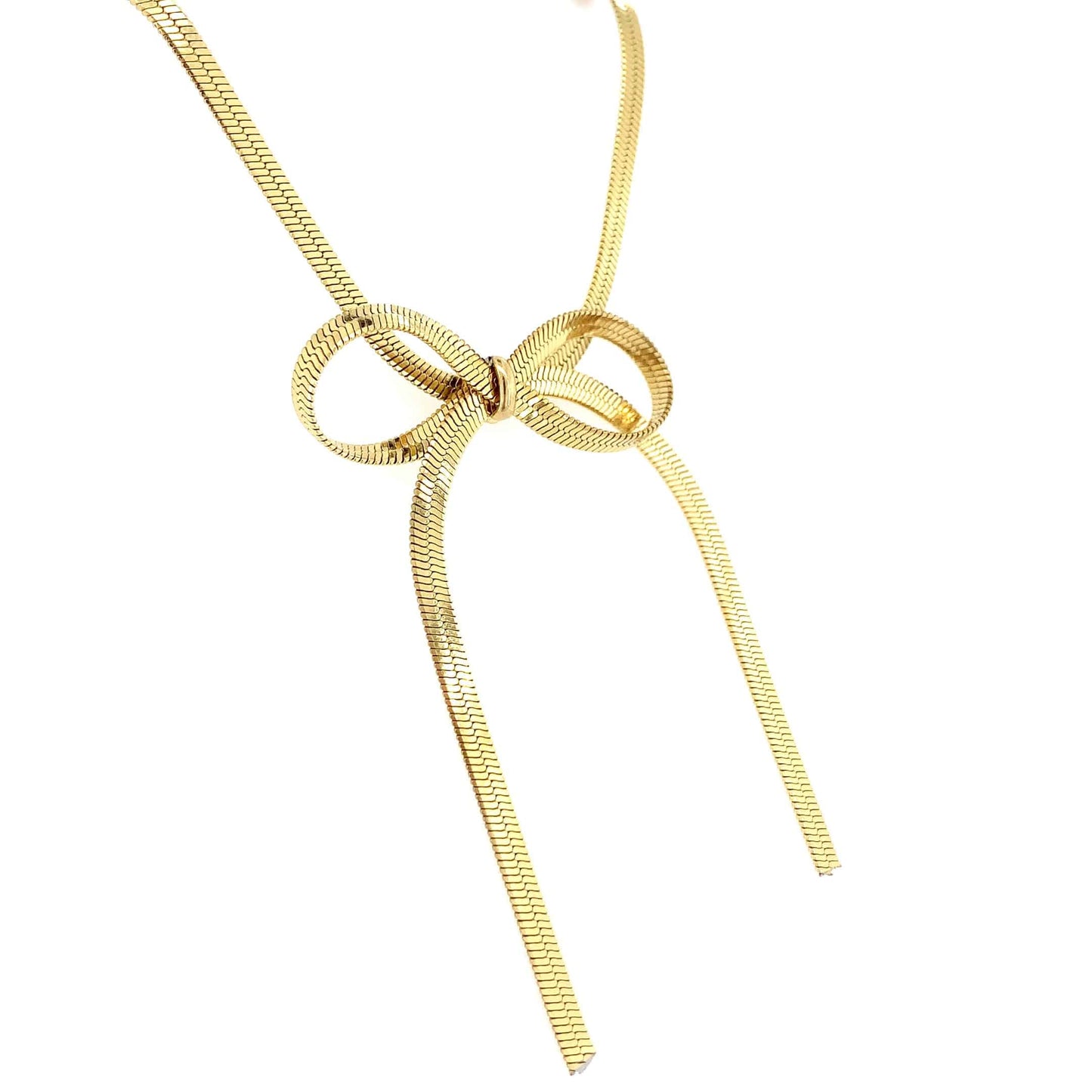 Zylver Ribbon Bow Necklace for Women - Demi-Fine Collection