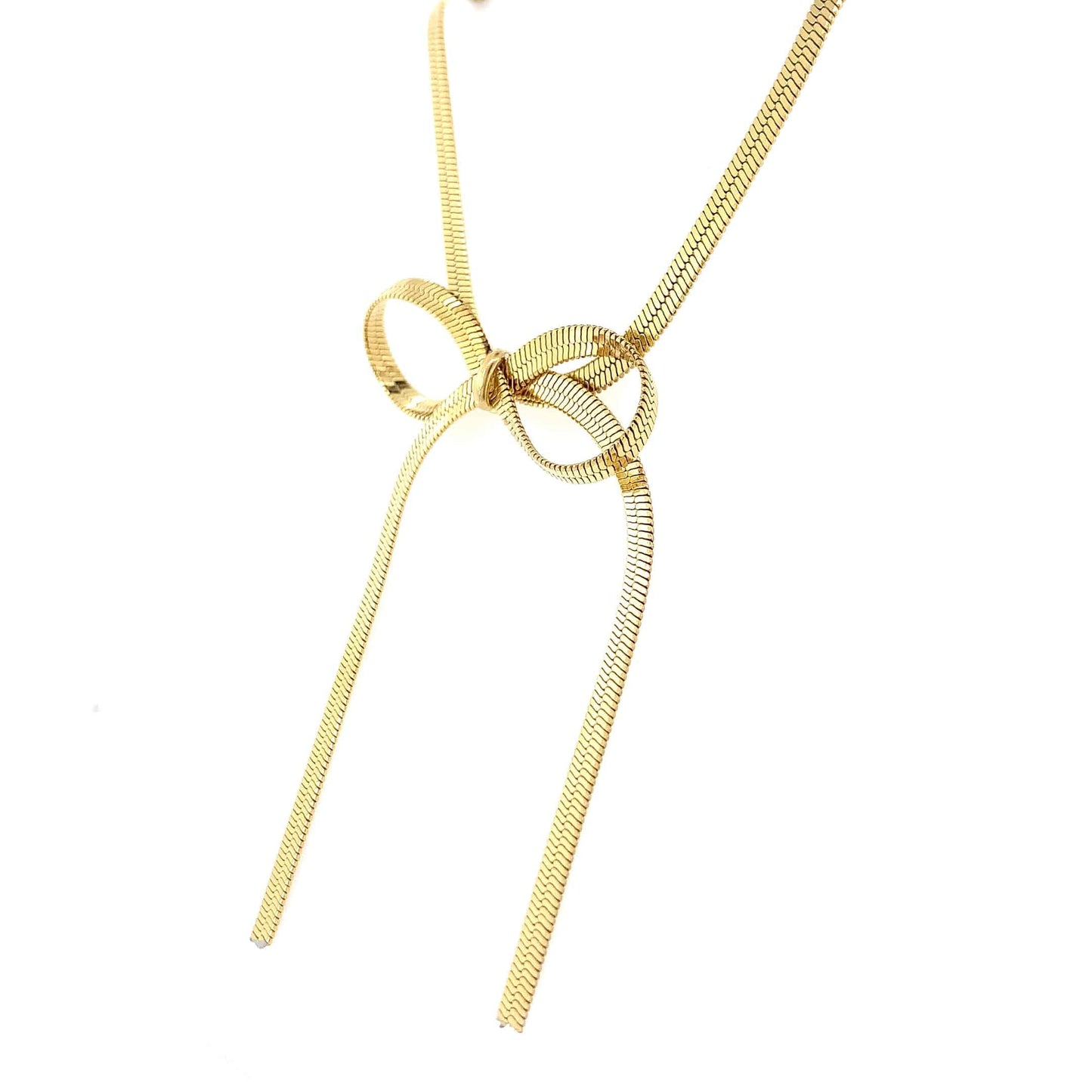 Zylver Ribbon Bow Necklace for Women - Demi-Fine Collection