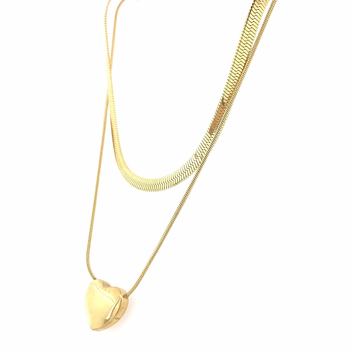 Zylver Layered Necklace with Heart Pendant for Women - Demi-Fine Collection