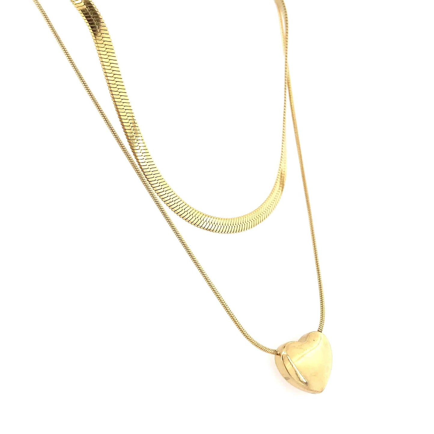 Zylver Layered Necklace with Heart Pendant for Women - Demi-Fine Collection