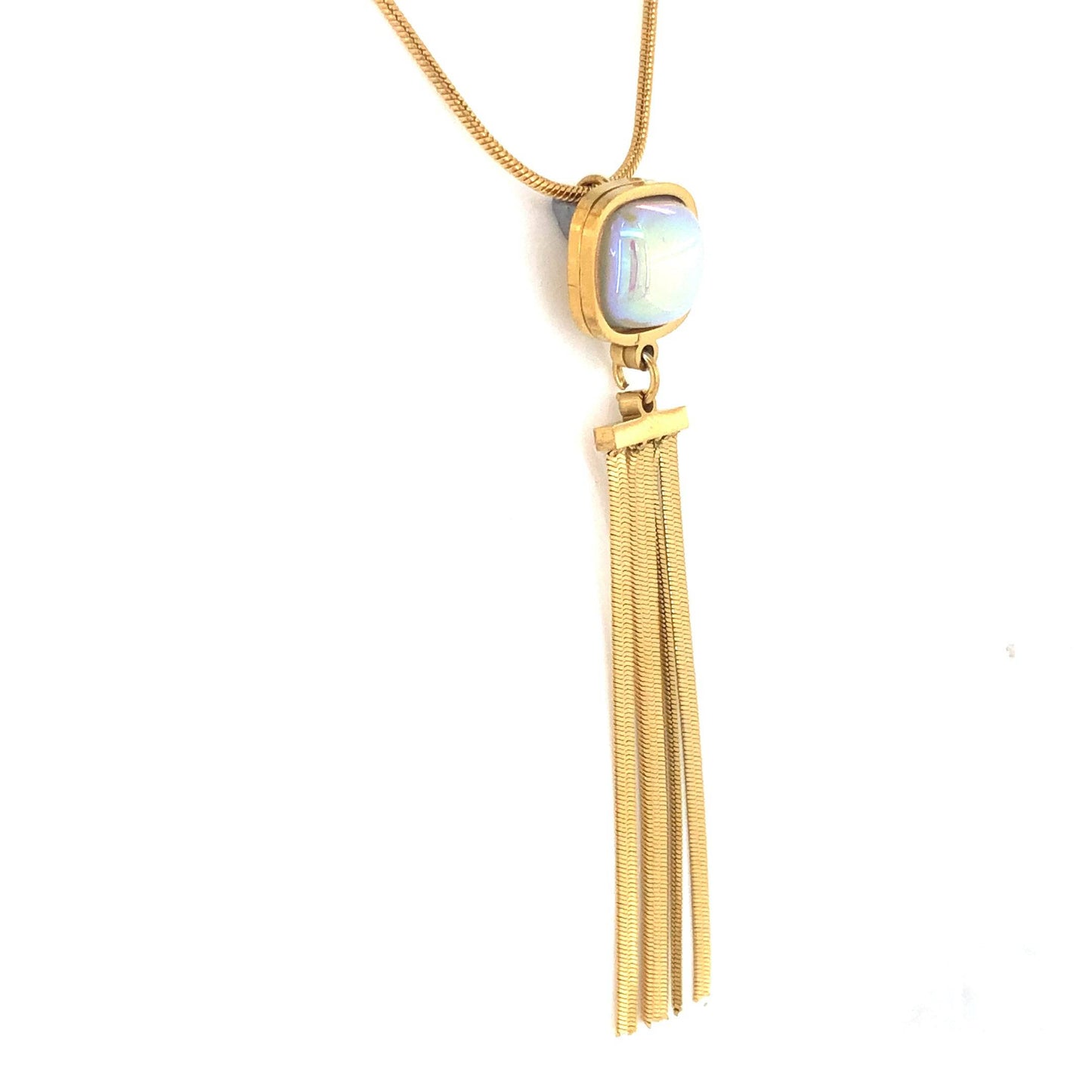 Zylver Tassel Necklace with Mother-of-Pearl for Women - Demi-Fine Collection