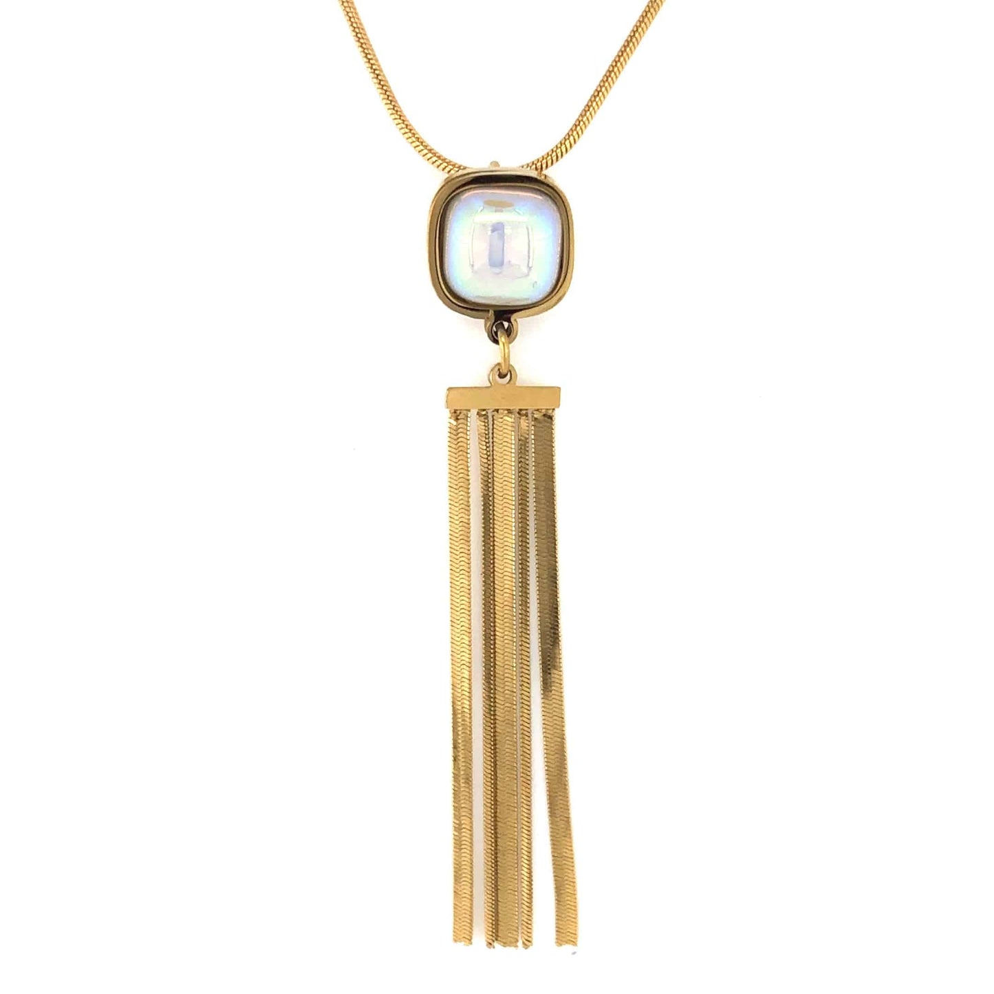 Zylver Tassel Necklace with Mother-of-Pearl for Women - Demi-Fine Collection