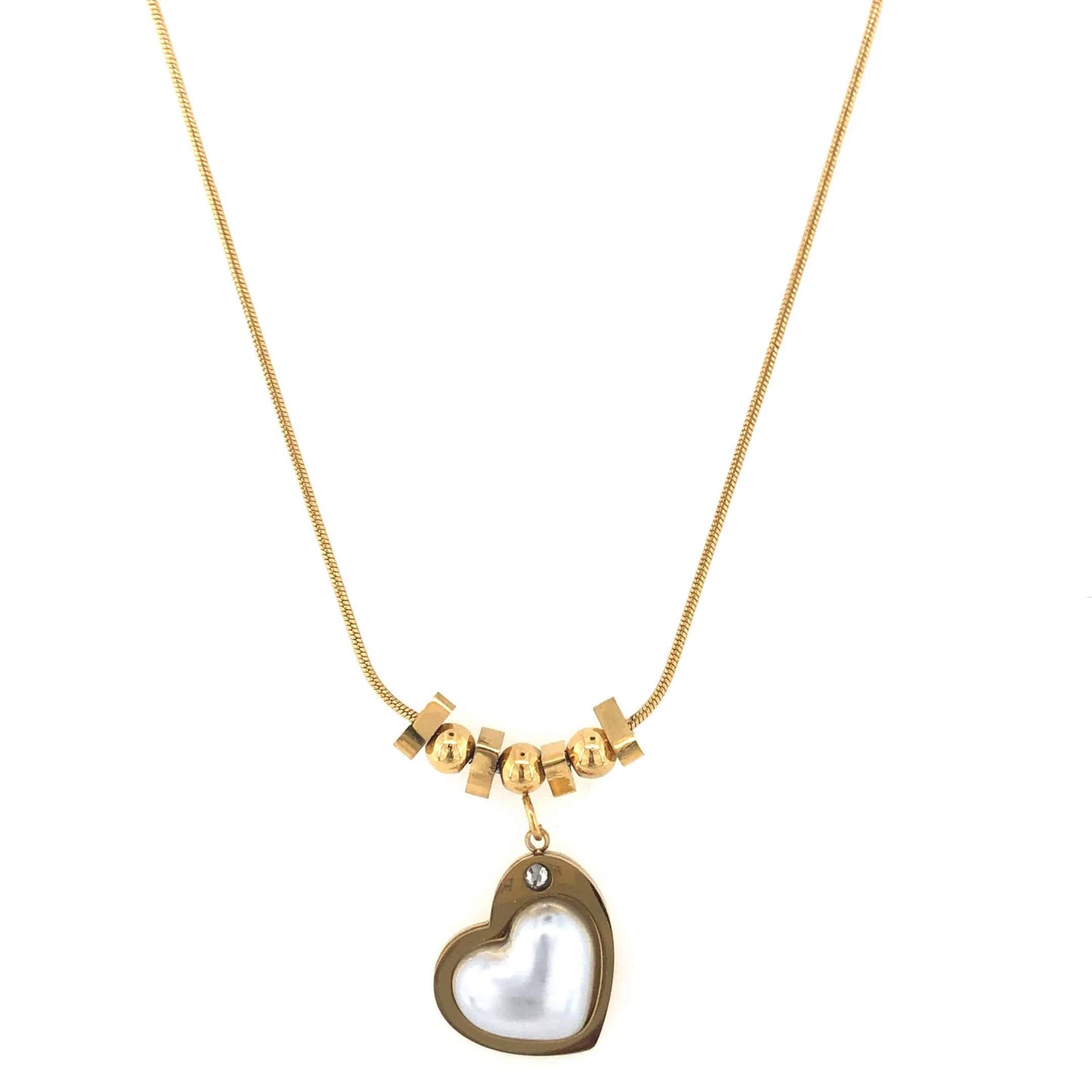 Zylver Heart Pendant Necklace with Pearl Accent for Women - Demi-Fine Collection