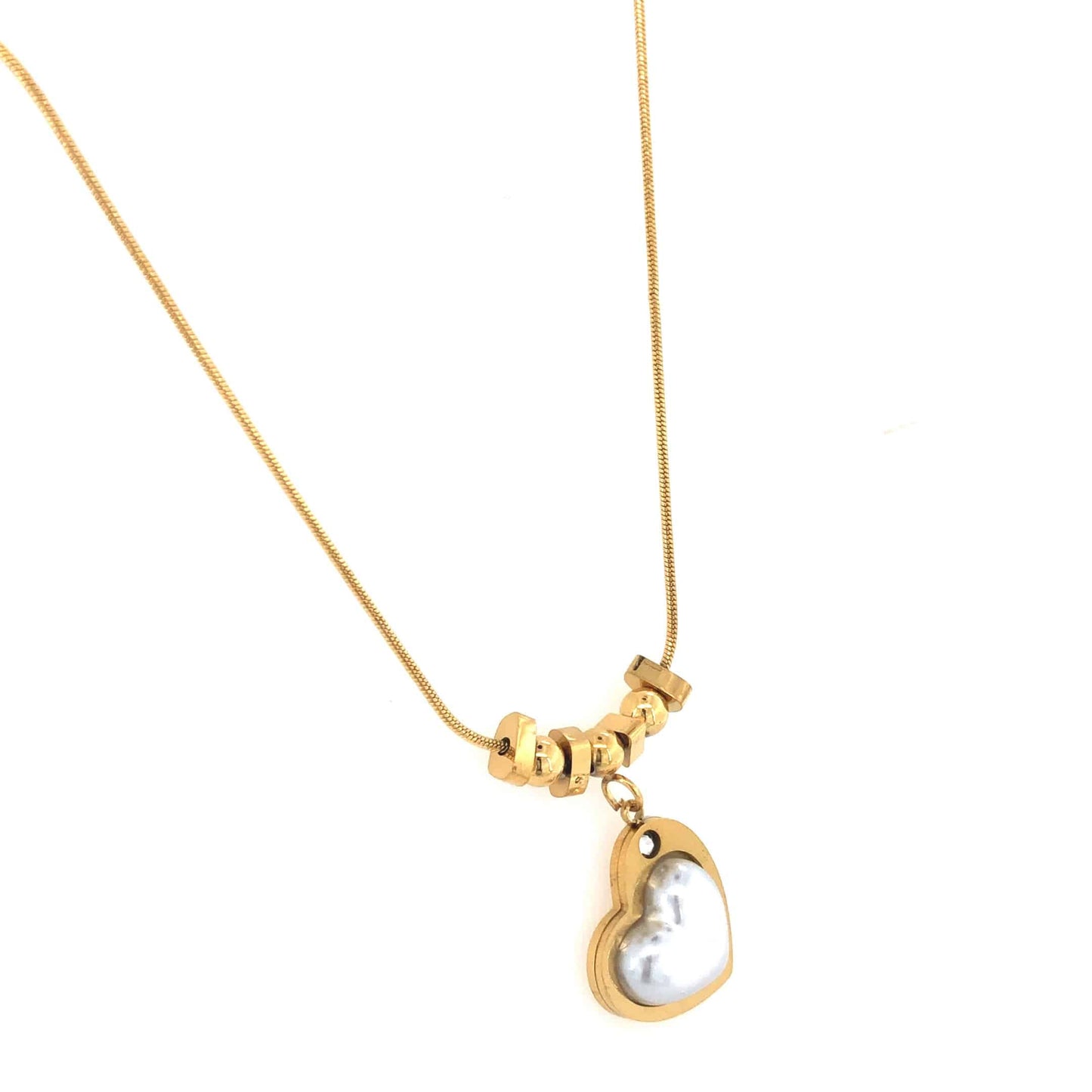Zylver Heart Pendant Necklace with Pearl Accent for Women - Demi-Fine Collection