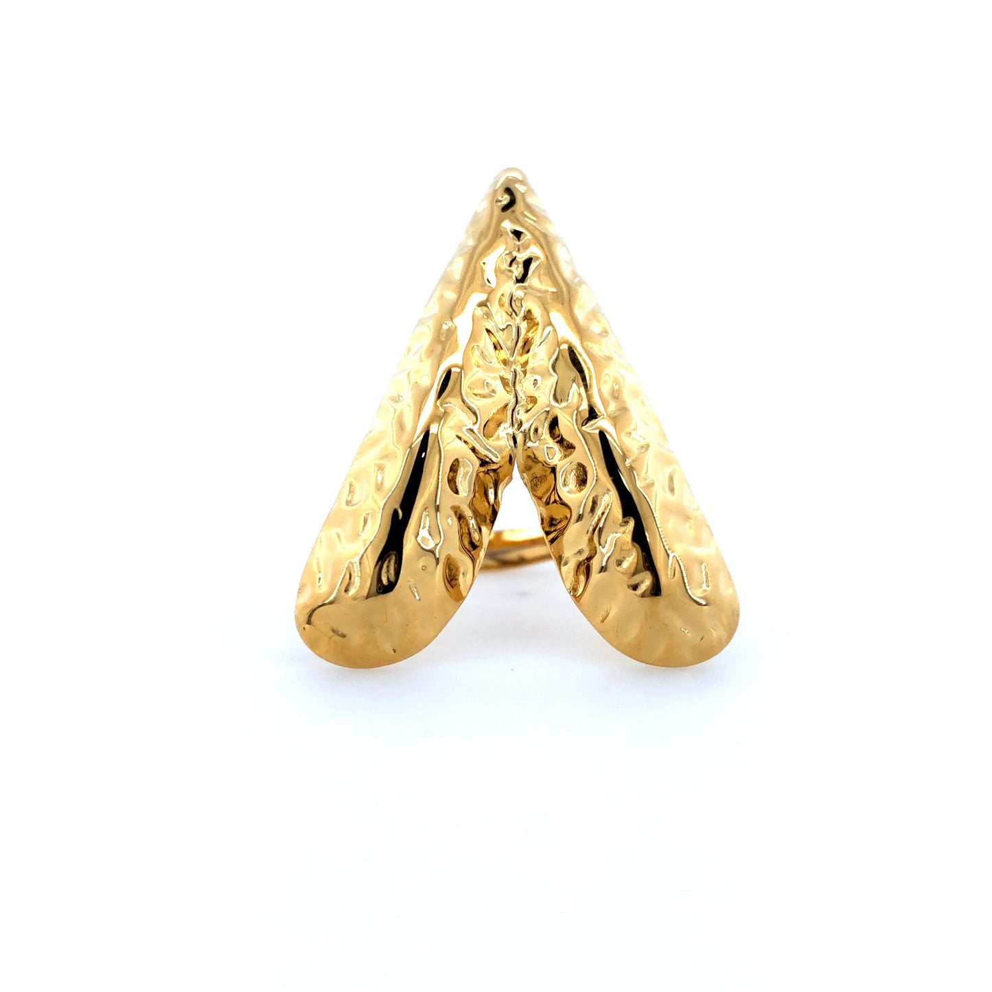 Zylver Textured Chevron Statement Ring for Women - Demi-Fine Collection