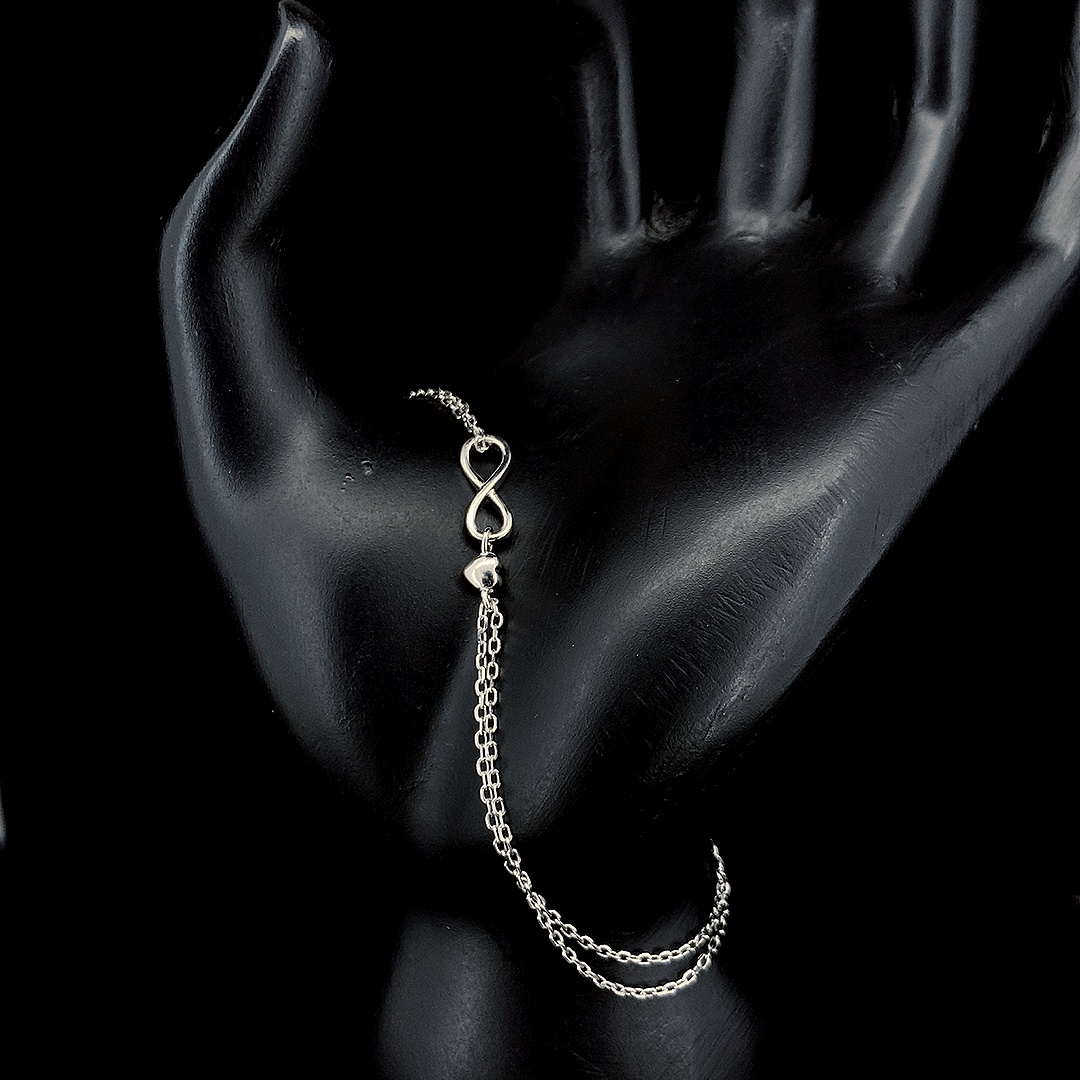 💖 Dual Chain Infinity Heart Bracelet - ZYLVER.IN