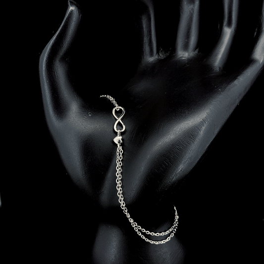 💖 Dual Chain Infinity Heart Bracelet - ZYLVER.IN