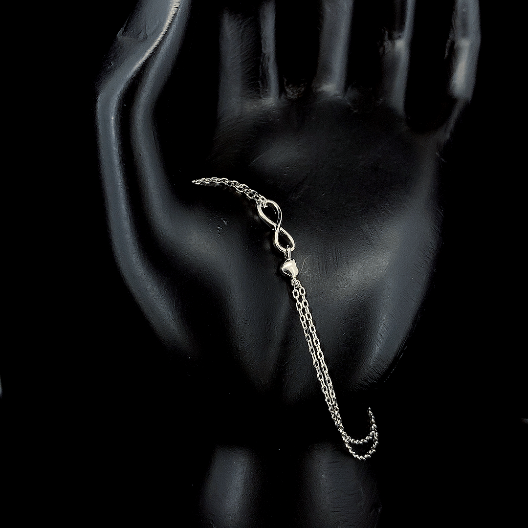 💖 Dual Chain Infinity Heart Bracelet - ZYLVER.IN