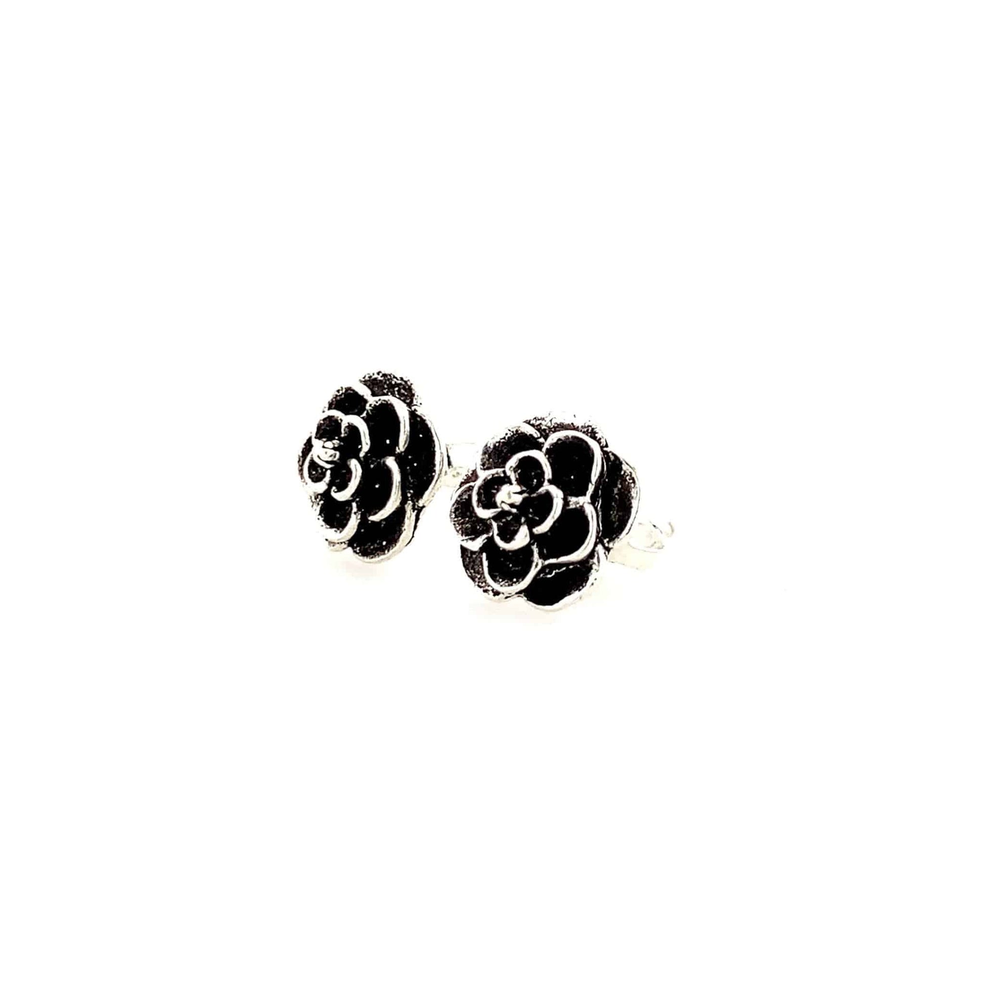 🌹 Elegant Rose Oxidized Stud Earrings 🌹 - ZYLVER.IN