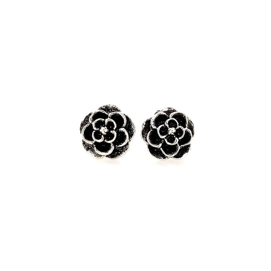 🌹 Elegant Rose Oxidized Stud Earrings 🌹 - ZYLVER.IN