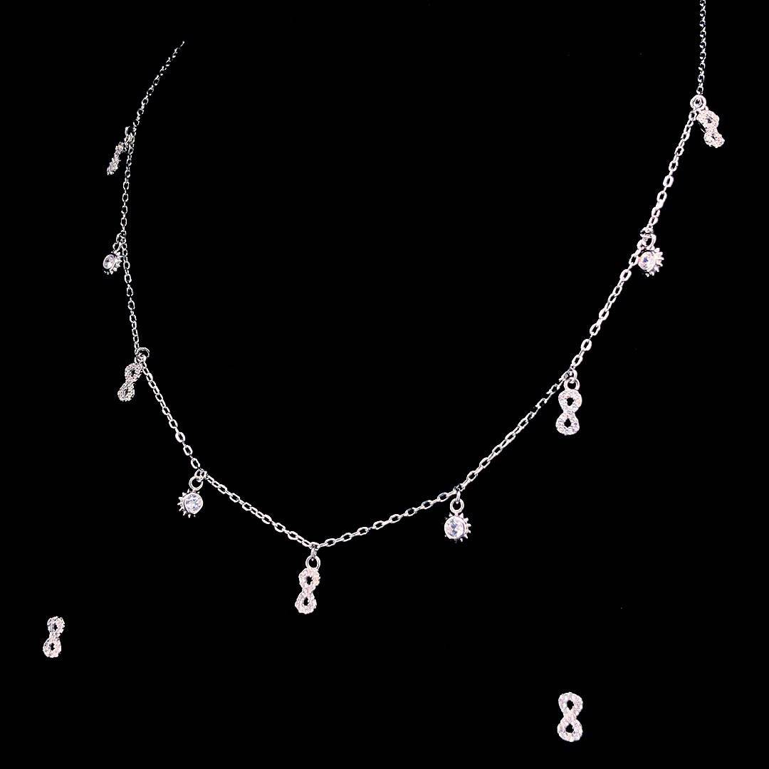 ✨ Infinity Charm Necklace & Earring Set ✨ - ZYLVER.IN