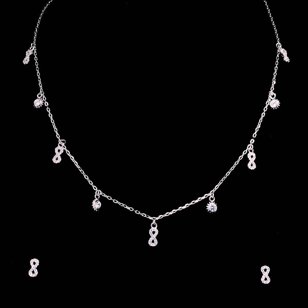 ✨ Infinity Charm Necklace & Earring Set ✨ - ZYLVER.IN
