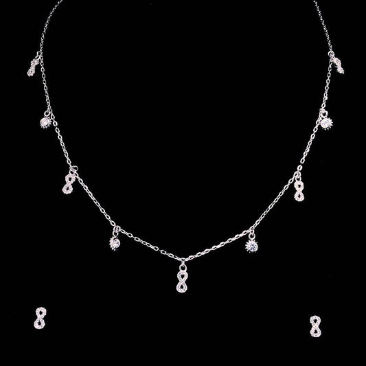 ✨ Infinity Charm Necklace & Earring Set ✨ - ZYLVER.IN
