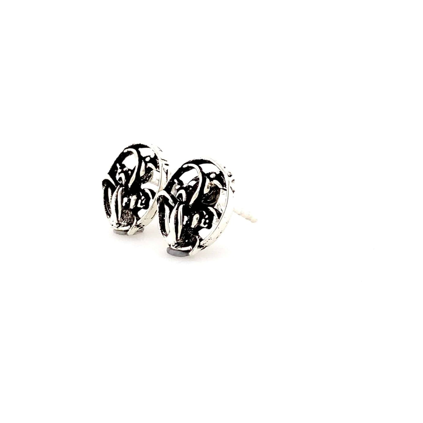 🌿 Nature - Inspired Oxidized Stud Earrings 🌿 - ZYLVER.IN