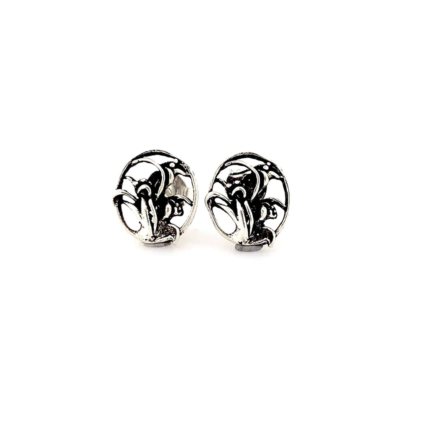 🌿 Nature - Inspired Oxidized Stud Earrings 🌿 - ZYLVER.IN