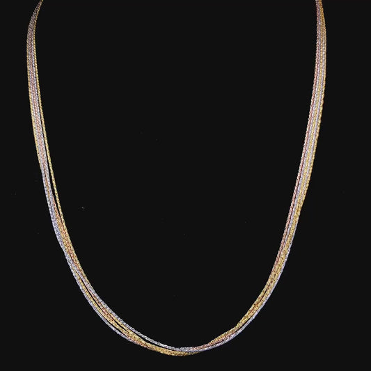 Zylver Multi-Strand Necklace with Mixed Metal Tones for Women - Sterling Silver Collection