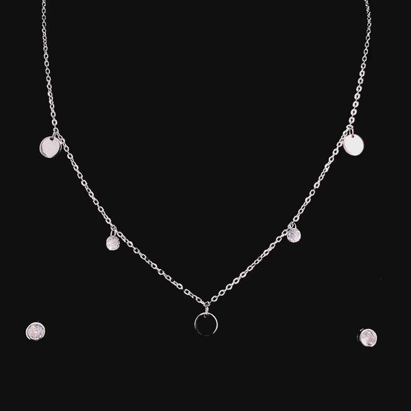 Zylver Minimalist Necklace and Earrings Set for Women - Sterling Silver Collection