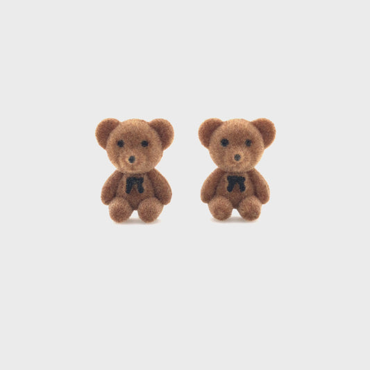 Zylver Teddy Bear Earrings for Girls - Brass Monkey Collection