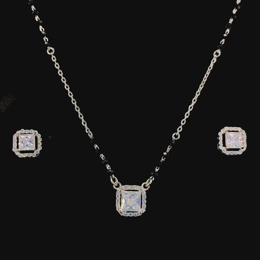Zylver Sterling Silver Square Mangalsutra Set