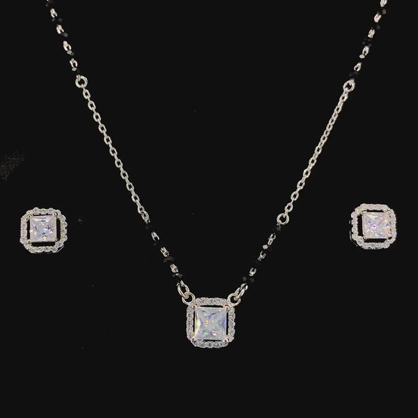 Zylver Sterling Silver Square Mangalsutra Set