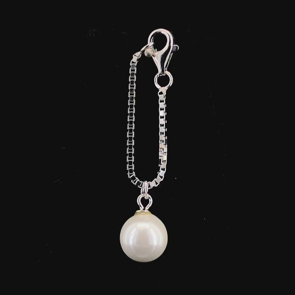 Zylver Classic Pearl Watch Charm for Women - Sterling Silver Collection