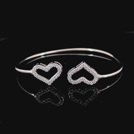 Zylver Open Heart Bracelet for Women - Sterling Silver Collection