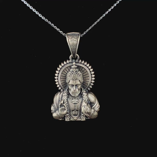 Zylver Lord Hanuman Pendant for Men - Sterling Silver Collection