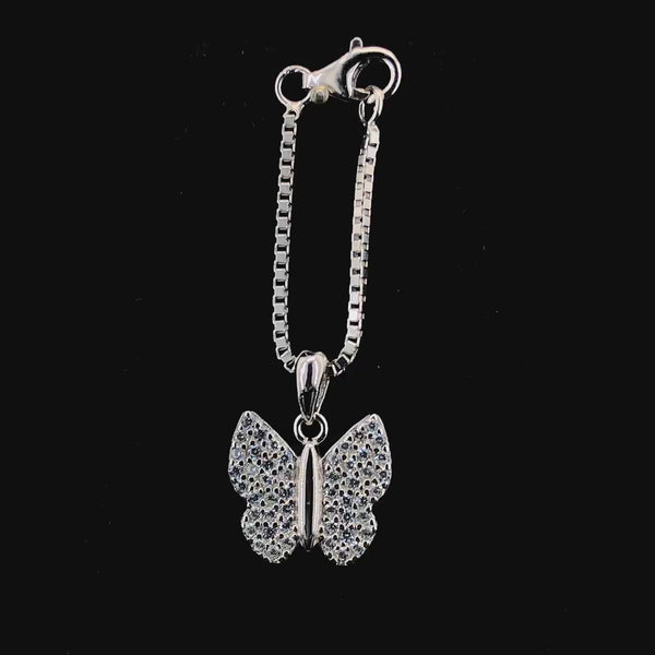 Zylver Crystal Butterfly Watch Charm for Women - Sterling Silver Collection