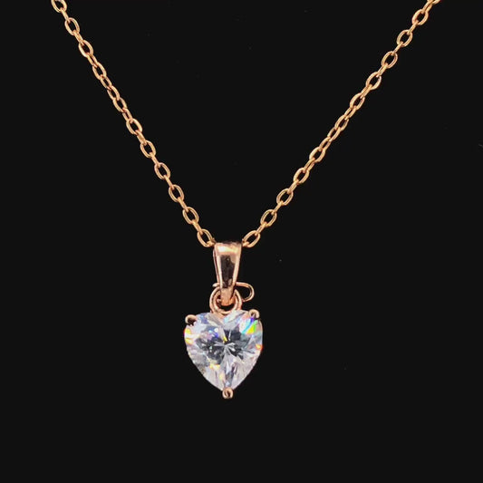 Zylver Rose Gold Heart Pendant for Women - Sterling Silver Collection