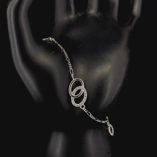 Zylver Interlinked Zircon Bracelet for Women - Sterling Silver Collection