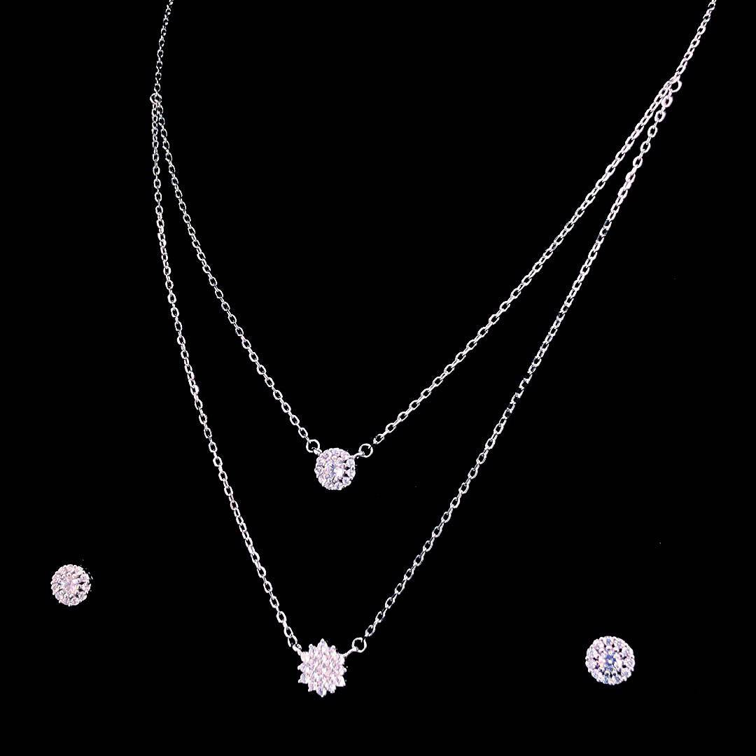 ✨ Radiant Layered Necklace & Stud Earring Set ✨ - ZYLVER.IN
