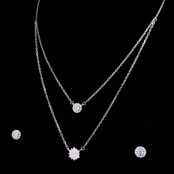 ✨ Radiant Layered Necklace & Stud Earring Set ✨ - ZYLVER.IN