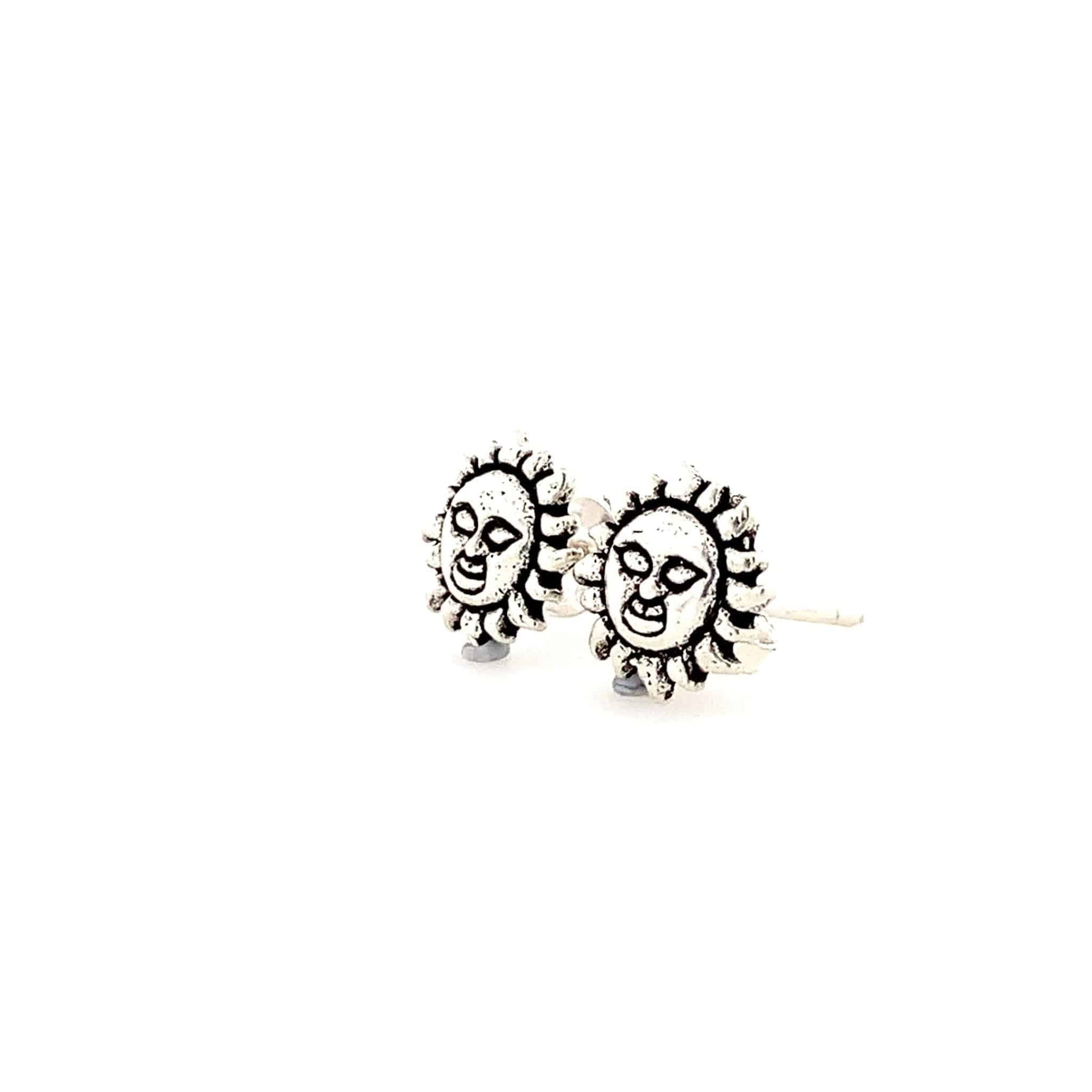 🌞 Radiant Sunface Oxidized Stud Earrings 🌞 - ZYLVER.IN