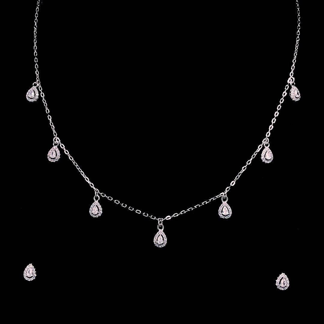 ✨ Teardrop Charm Necklace & Earring Set ✨ - ZYLVER.IN