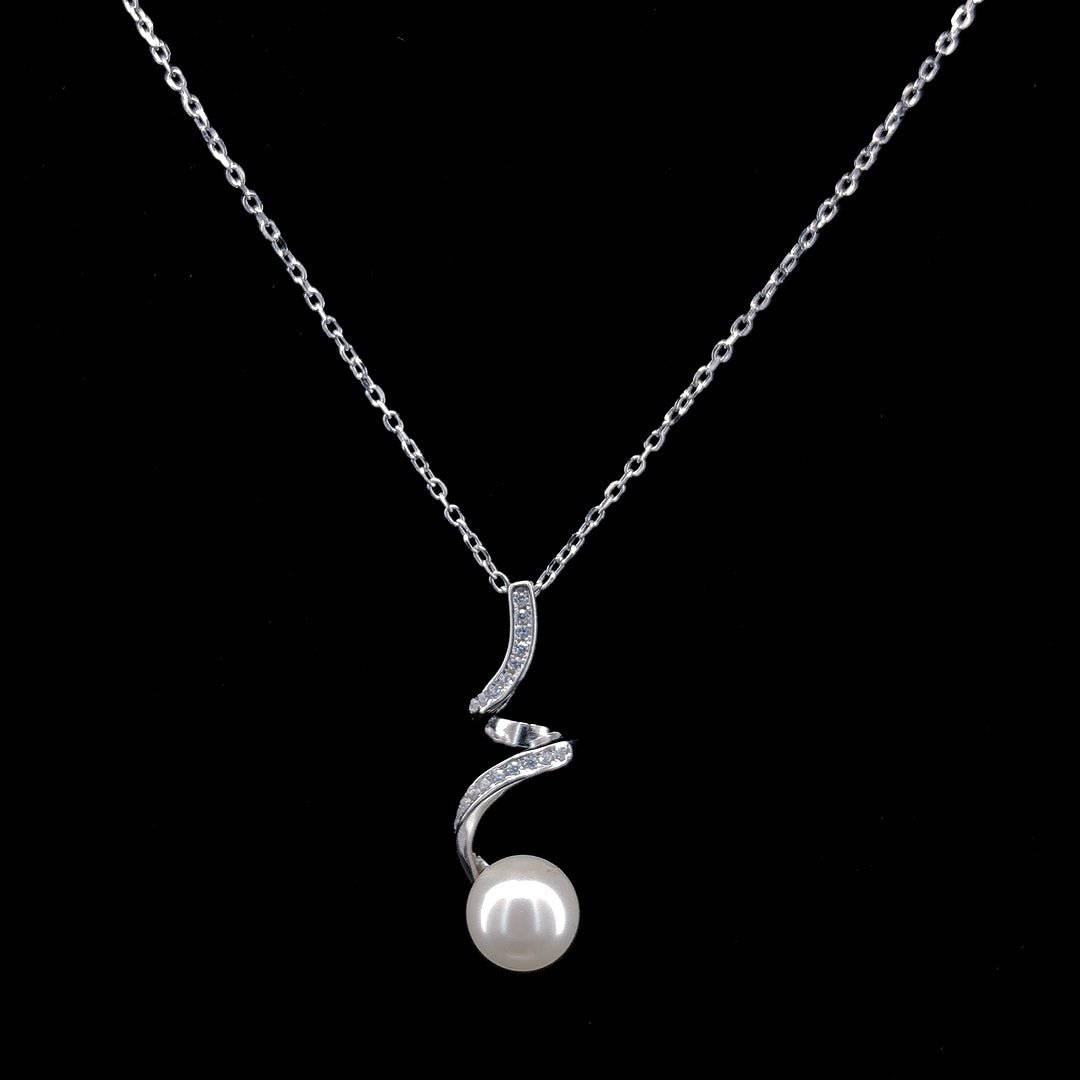 🌙 Twisting Elegance Pearl Pendant Necklace 🌙 - ZYLVER.IN
