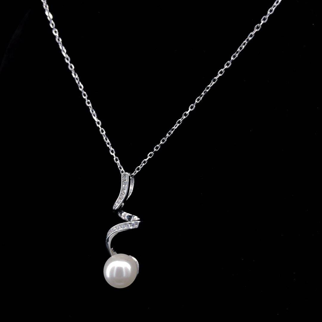 🌙 Twisting Elegance Pearl Pendant Necklace 🌙 - ZYLVER.IN