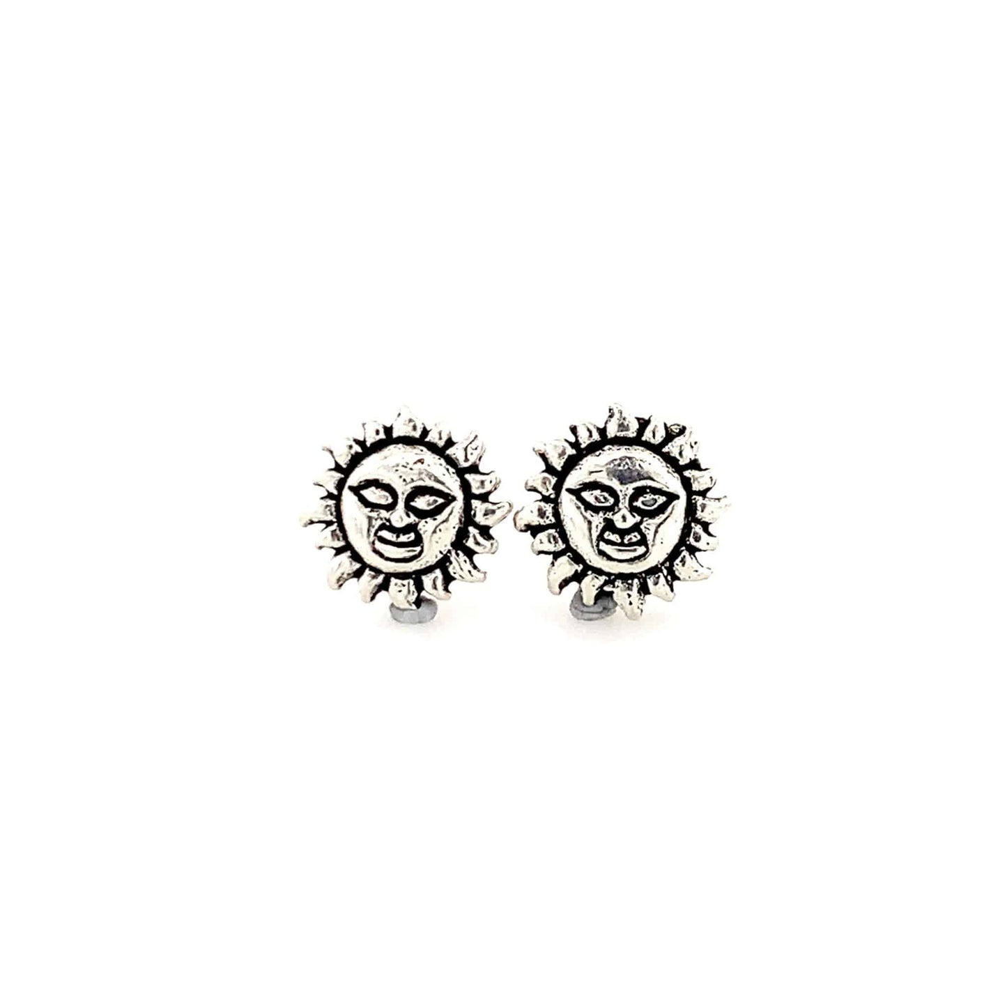 🌞 Radiant Sunface Oxidized Stud Earrings 🌞 - ZYLVER.IN